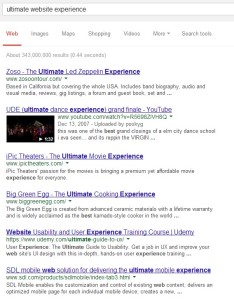 Google SERP: ulitmate website experience