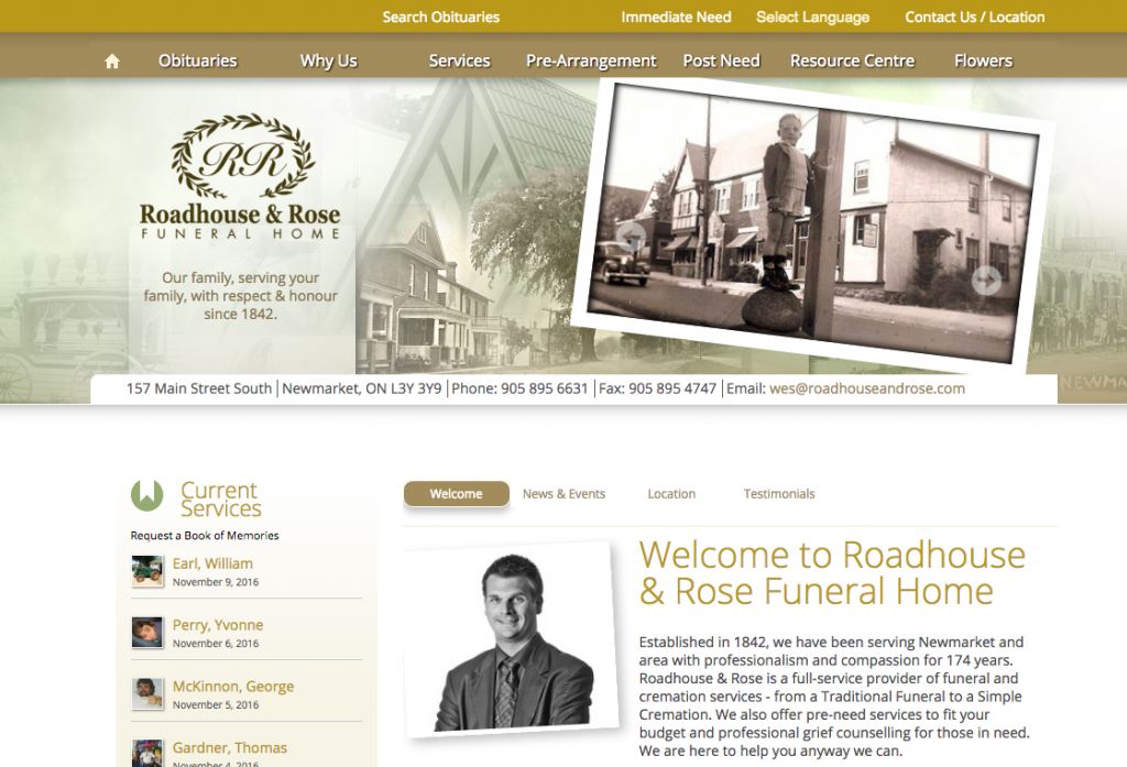 funeral home website