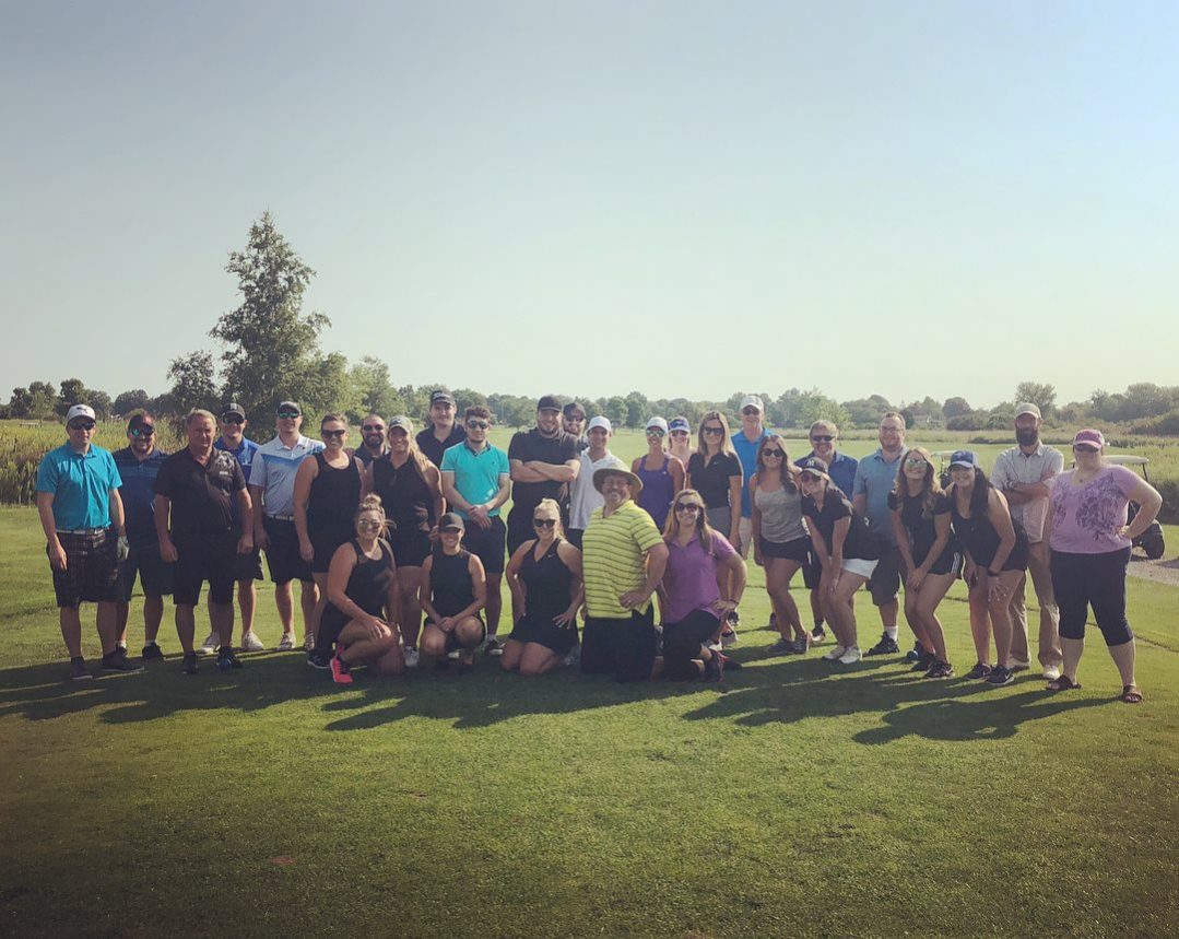 team building exercise at golf course