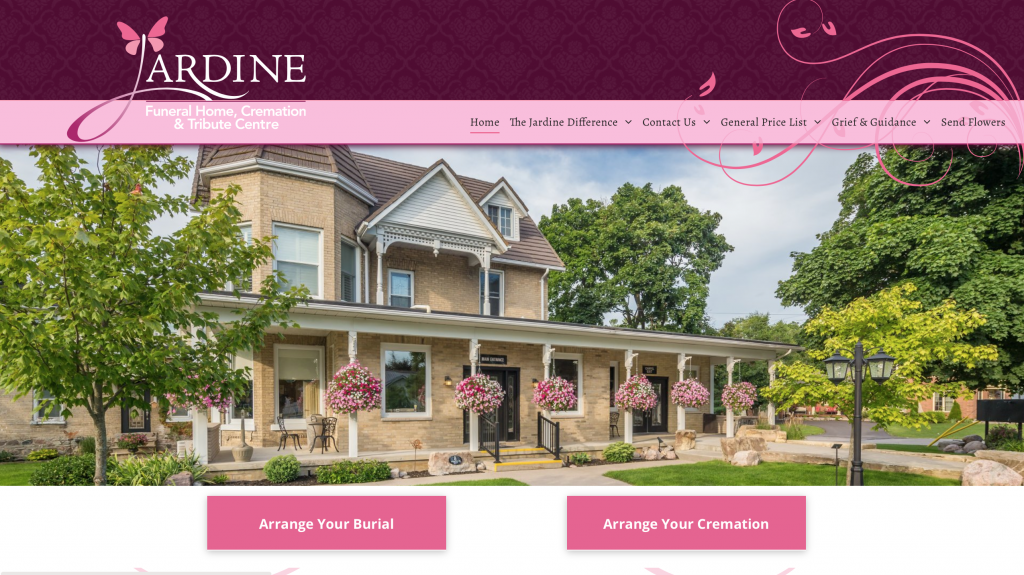 Jardine Funeral Home website