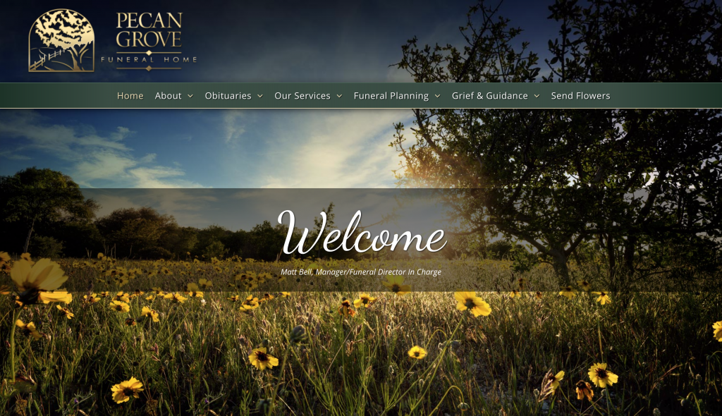 Pecan Grove funeral website