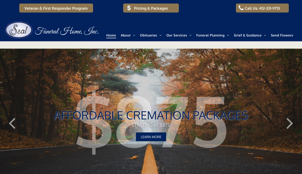 Szal funeral home website